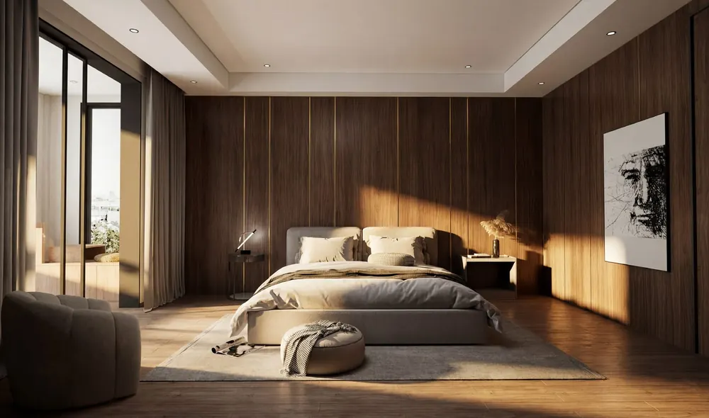 Bedroom in a service apartment