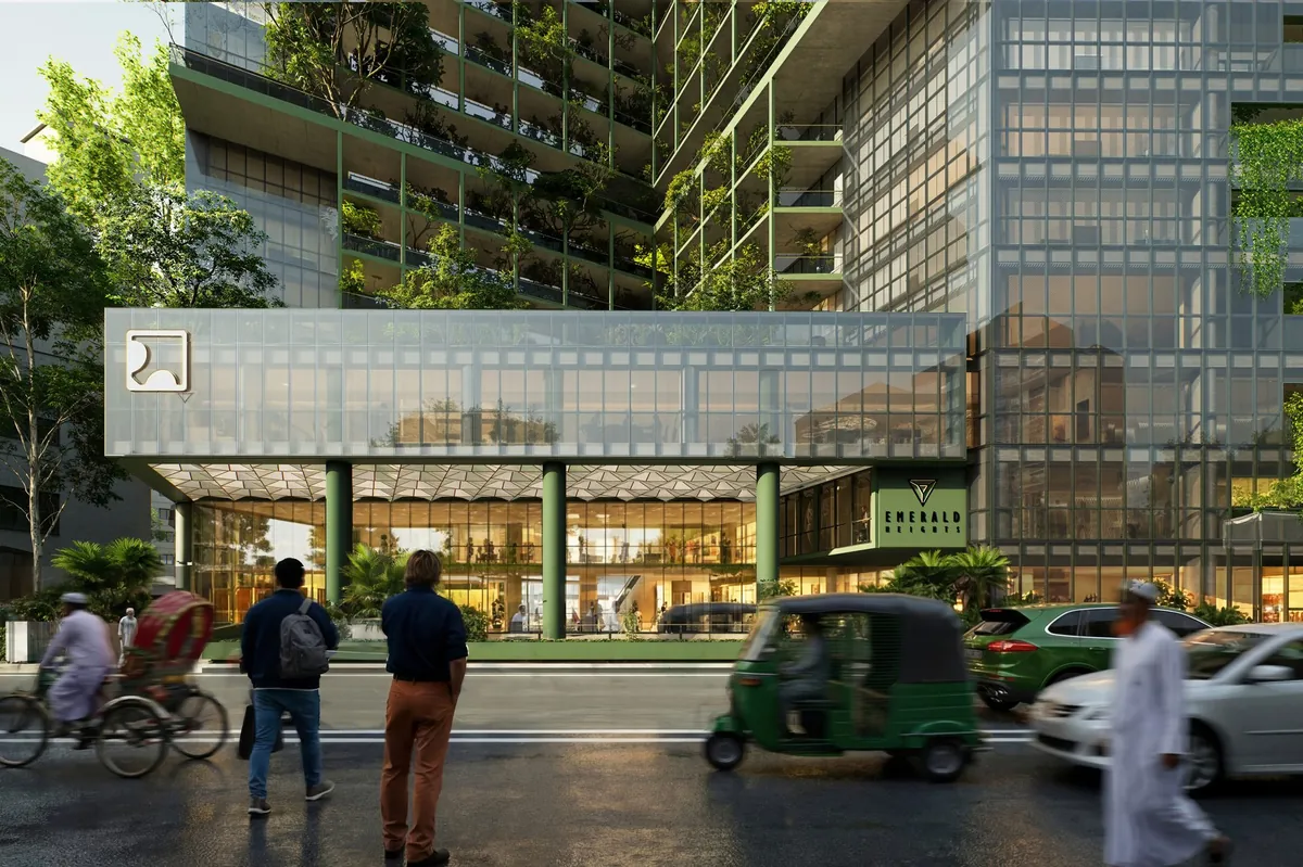 Street-level entrance and drop-off